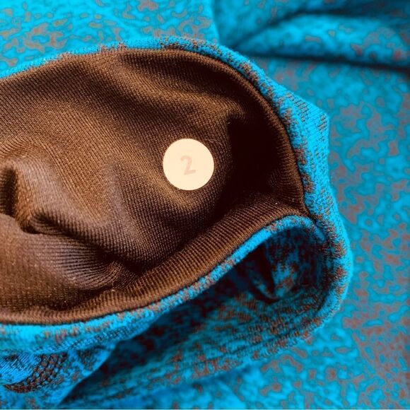 Lululemon Wunder Under Pant III Luon Spray Jacquard Shocking Blue Black Size 2 - Picture 9 of 9